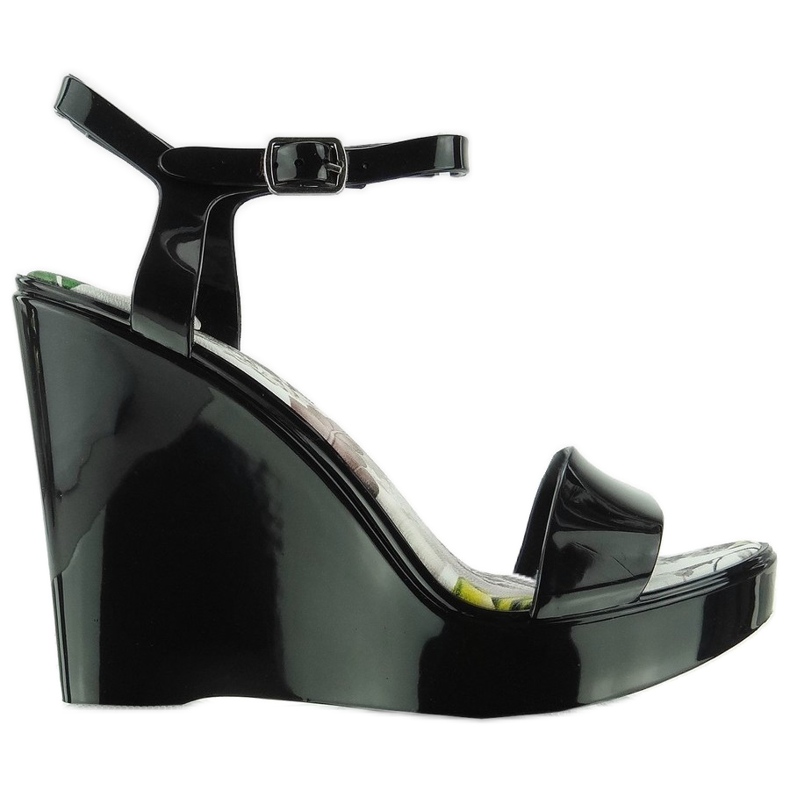 Sandály na klínku Meliski PT-5201 Black černá