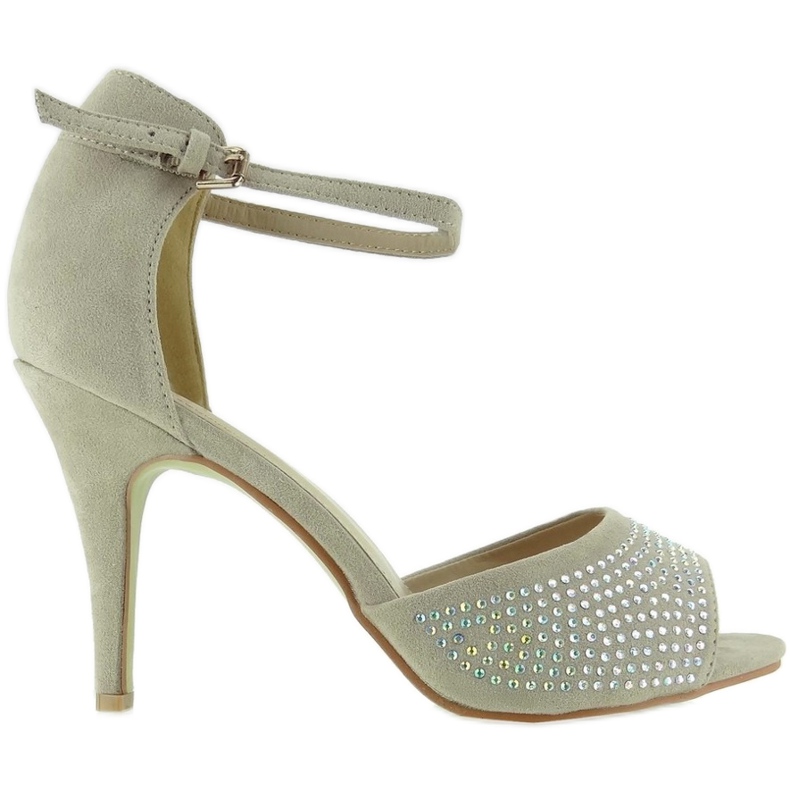 Otevřené lodičky na čepu F3053 Béžová béžový