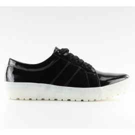 Dámské mokasíny na bílé sole Black černý