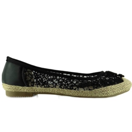 Krajkové espadrilky L99163 Black černý