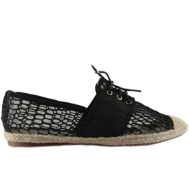 Dámské šněrovací espadrilky PT125 Black černý