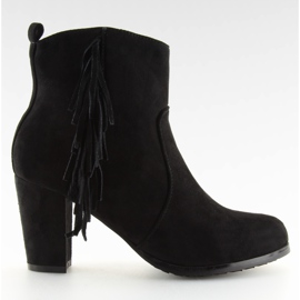 Vysoké podpatky se střapci JKD-14 Černá černý