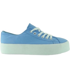 Tenisky s vysokou podrážkou F215 Light Blue modrý
