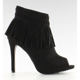 Boty s otevřenou špičkou 11016 Černá černý