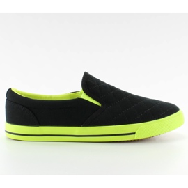 Prošívaná bavlněná slip-on H537 Black černý