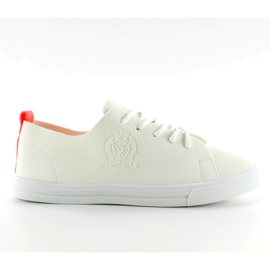 Tenisky s neonovým proužkem D03 White pomerančový bílý