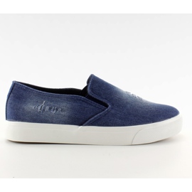 Džínové slip-on tenisky K-89 D. modré námořnická modř