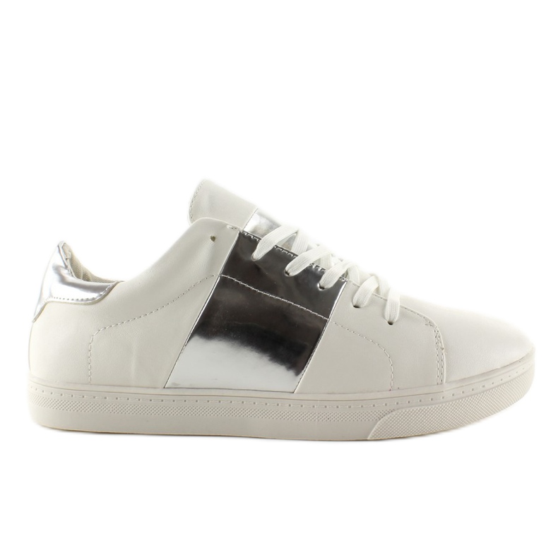 Tenisky s metalickými bočnicemi G130 Silver šedá bílý