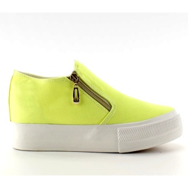 Klínový slip-on se zipem NG620 Žlutý žluť