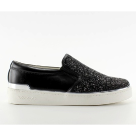 Stylové elegantní slipony 788-26 Black černý