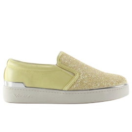 Stylový elegantní slipony 788-26 Yellow žlutá