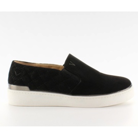Semišové slip-on tenisky 7103 Black černá Semišové slip-on tenisky 7103 Black černá
