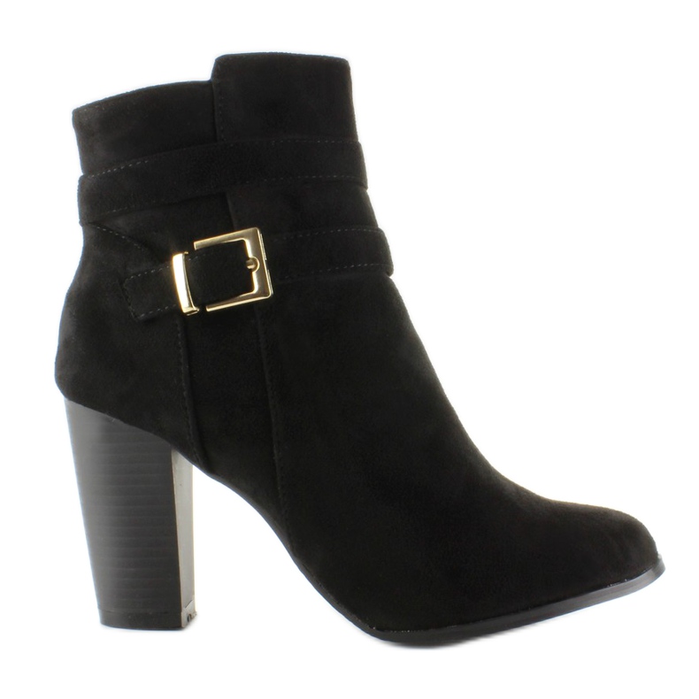 Semišové kozačky na vysokém podpatku SQ06 Black černá Semišové kozačky na vysokém podpatku SQ06 Black černá