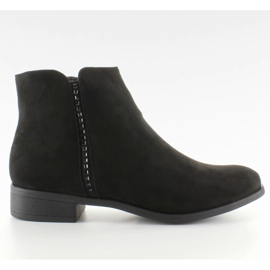 Boty Jodhpur semišové s kameny JK25 Black černý