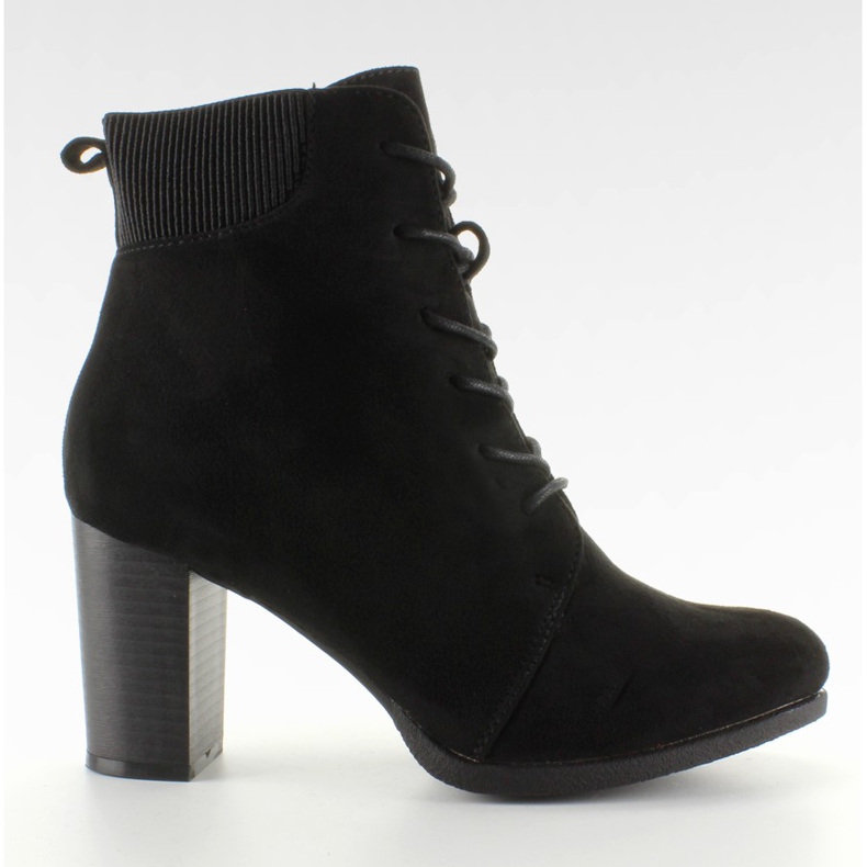 Šněrovací semišové boty C306 Black černá