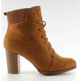 Šněrovací semišové boty C306 Camel hnědý