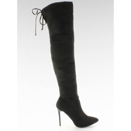 SY-10 Černé boty svázané stehny černý