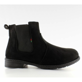 Boty Suede Jodhpur s vložkou 87-3 Black černý
