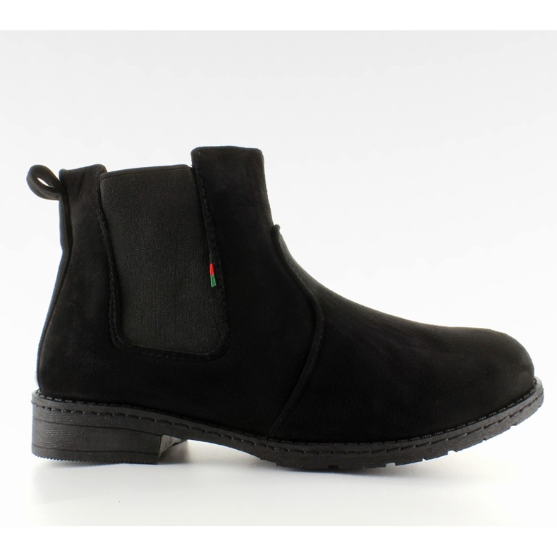 Boty Suede Jodhpur s vložkou 87-3 Black černá