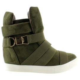 Tenisky s gumovými pruhy F-215 Olive zelený