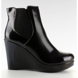 Black Jodhpur boty na klínu Black černý