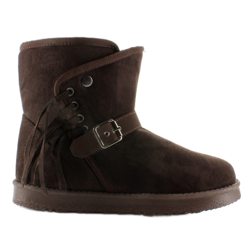 Dámské Emusy s třásněmi K1661504 Marron hnědý