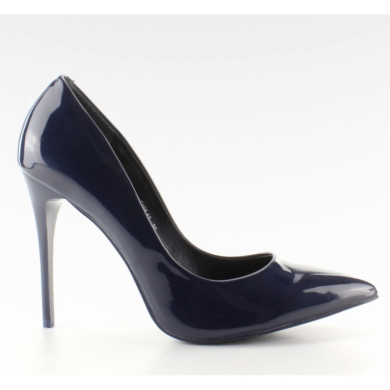 Hladké lakované vysoké podpatky E396 Navy námořnická modrá