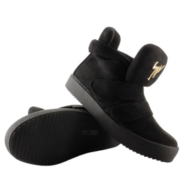 GF-jx29 Černé semišové tenisky černý