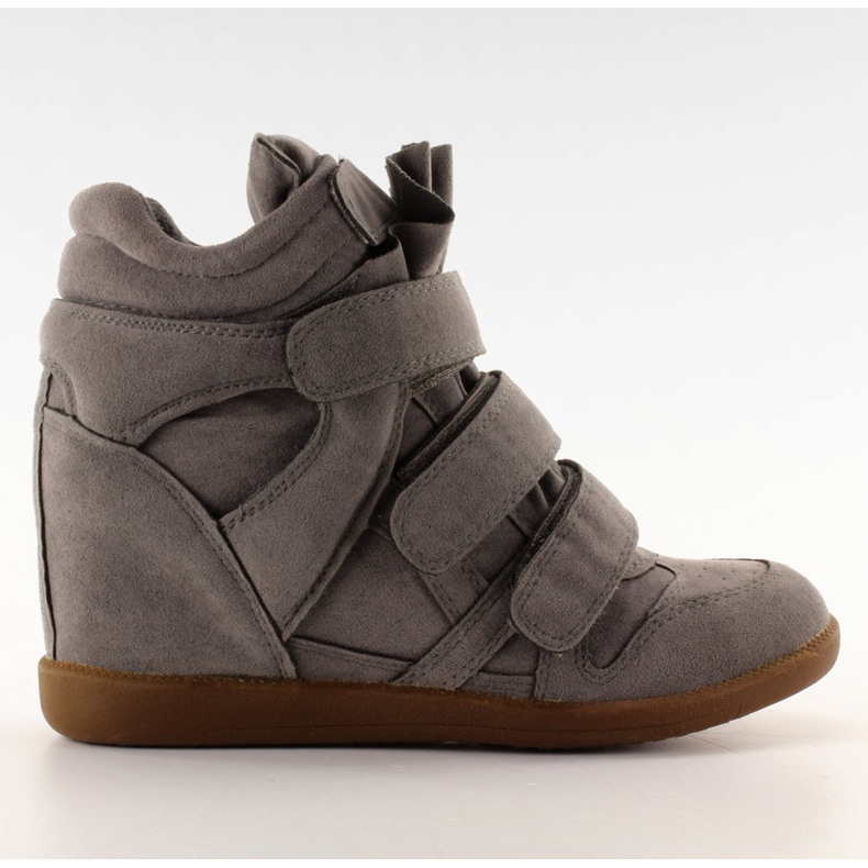 Tenisky semišové s polštářem 6039 D. Šedé šedá