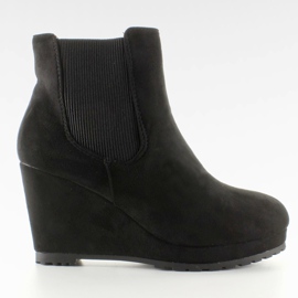 Boty Suede Jodhpur na klínu ZY9106 Black černý