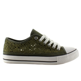 Krajkové dámské tenisky NB89P Green zelený