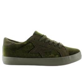 Sametové tenisky BL70P Dark Green zelený