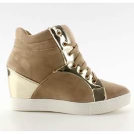 AT-0593-L Khaki semišové tenisky hnědý žluť