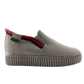 Creepers slipon s pruhy 2018-47 Šedá Creepers slipon s pruhy 2018-47 Šedá