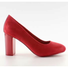 Suede čerpadla na sloupku M265 Red červený