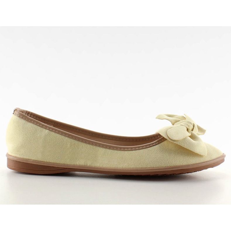 Semišové baleríny s mašlí SK26 Yellow žlutá Semišové baleríny s mašlí SK26 Yellow žlutá