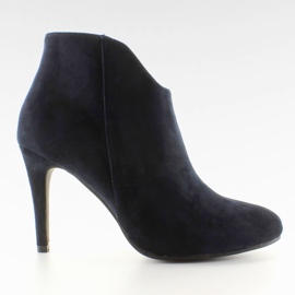 Boty s výřezem AT-0592-L Modré námořnická modrá Boty s výřezem AT-0592-L Modré námořnická modrá