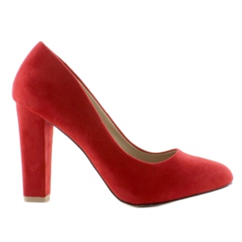 Lodičky na širokém podpatku Z-22P Red červené