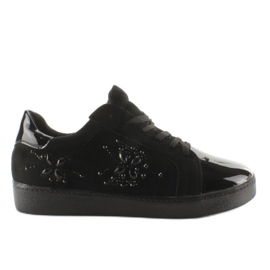 Dámské tenisky s krystaly T273P Black černý