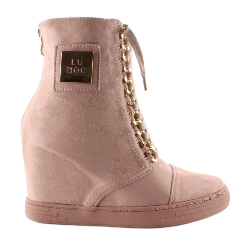 Šněrovací tenisky s plátem B-2 Pink růžový