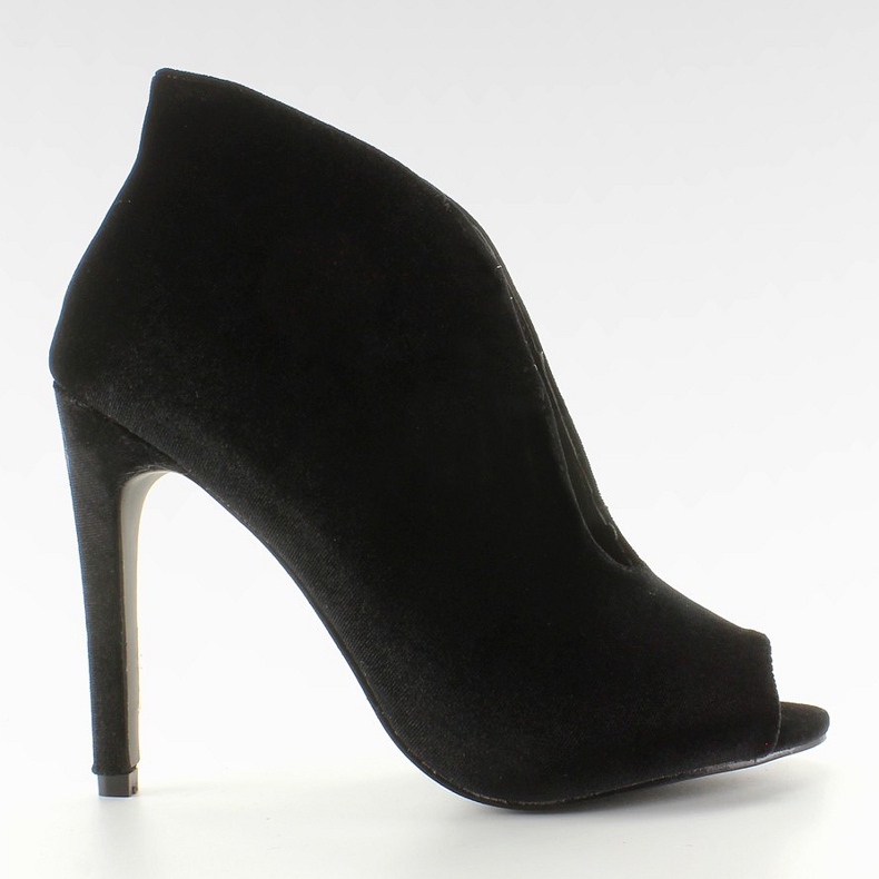 Sametové lodičky kozačky 8751 Black černá