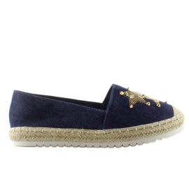 Plátěné espadrilky s cvočky CV-353 Dk. Modrý námořnická modř
