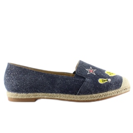 Espadrilky s JH21p D. Modré nášivky námořnická modř