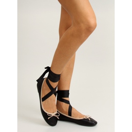 Balleriny s dvojitou stuhou 1193 Černá černý