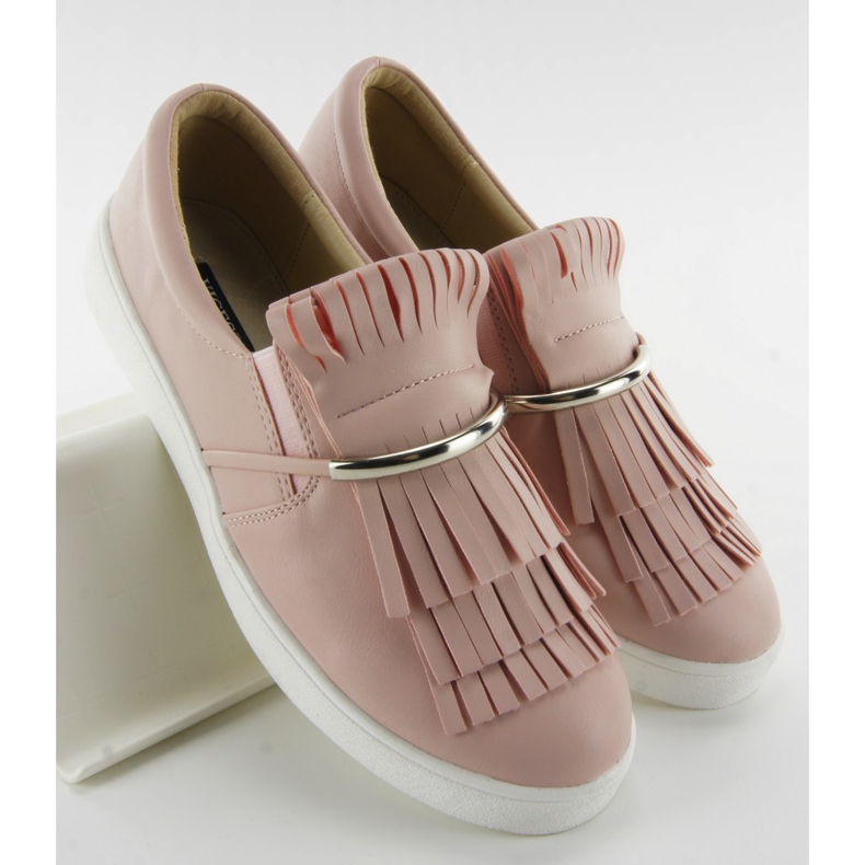 Slipony s třásněmi 6074 růžová růžový