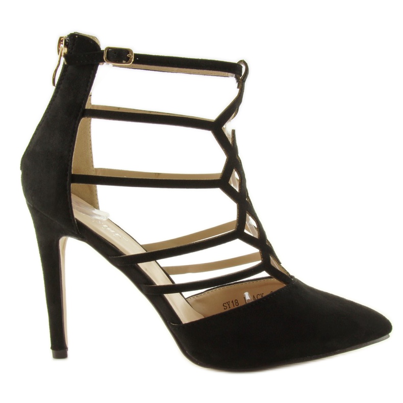 Smyslné lodičky na černém podpatku SY18 černá