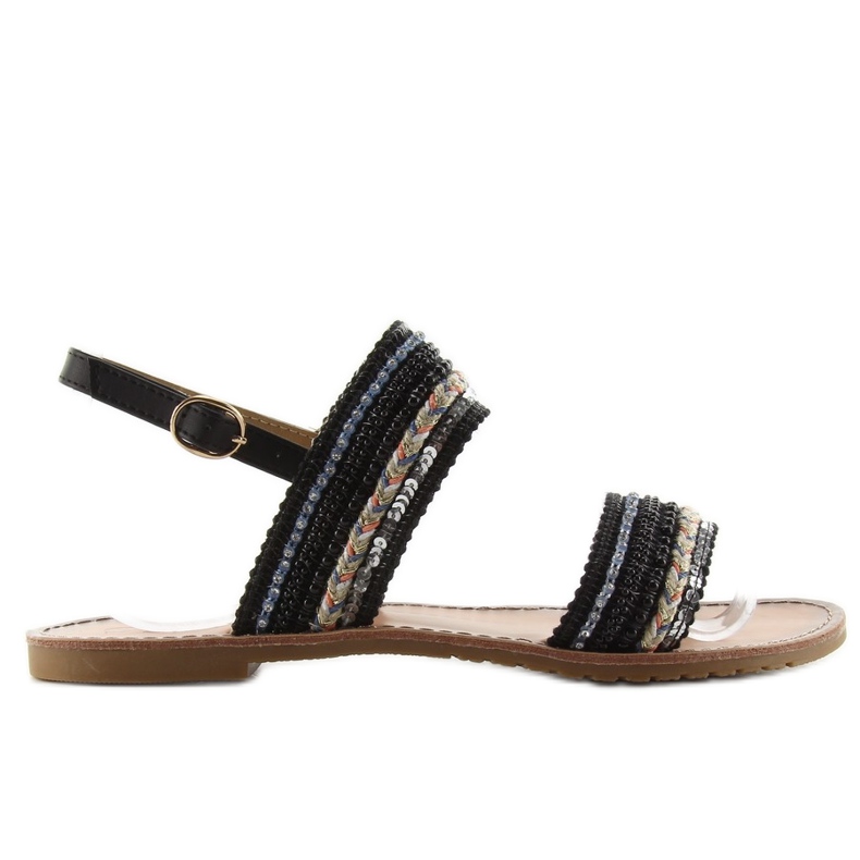 Sandály se zdobenými pásky CL61 černé černá