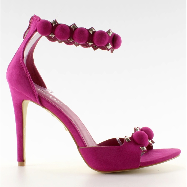 Legrační sandály na patě Fialové koule růžový