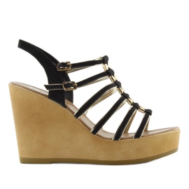 Sandály na klínku GM-5032 černé černý