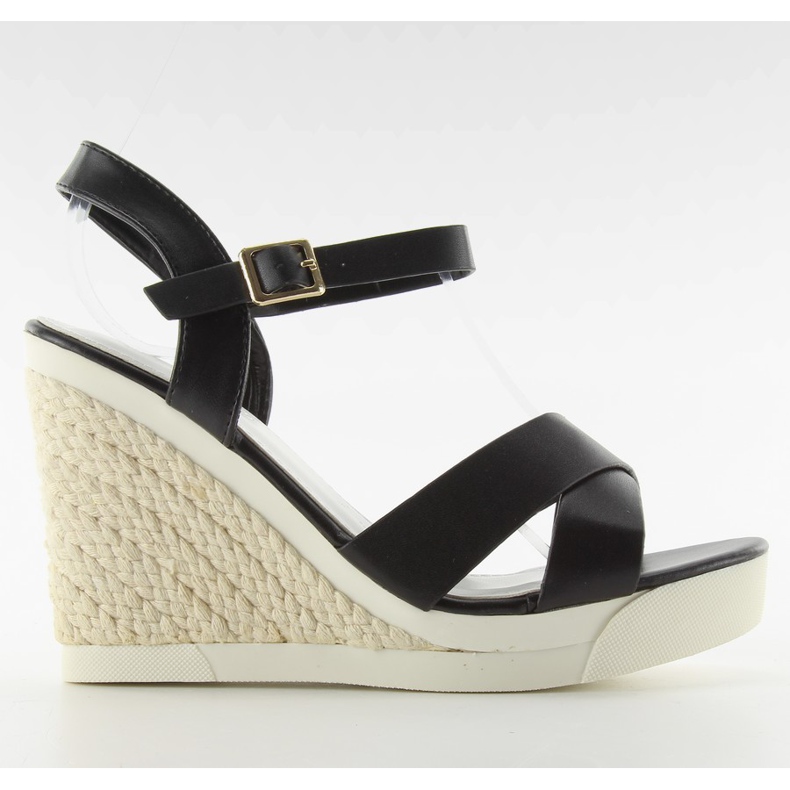 Klínové sandály sportovní podešev černá